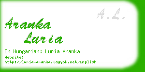 aranka luria business card